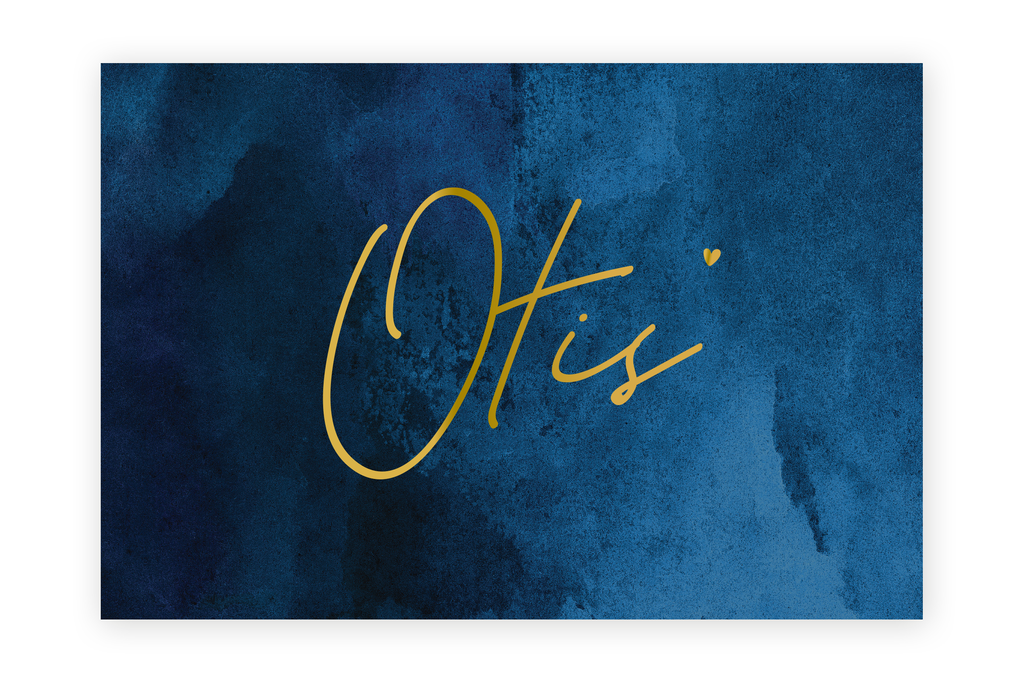 Geboortekaartje Otis - blauw/goud