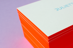 Geboortekaartje Juliette - letterpress - kleur op snee (rand)