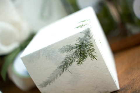 ENKEL BIJ PAPER PIGEON - Kubusdoosjes - handgeschept 'varen'