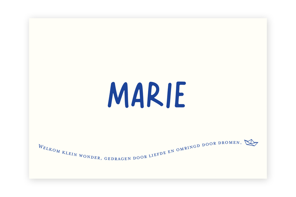 Geboortekaartje Marie - bootje
