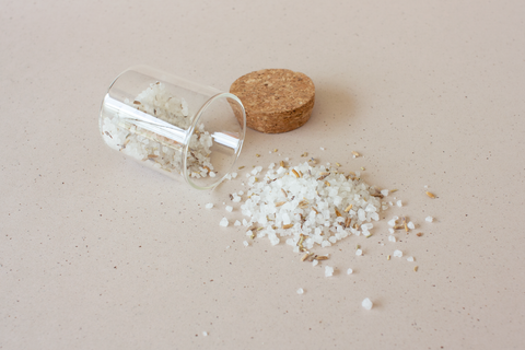 Badzout - grof wit badzout met lavendel en rozemarijn - per 500 gram