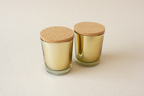 Geurkaarsje klein - goud - lot van 12 kaarsjes