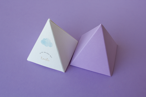 Driehoeksdoosjes (piramide) - verschillende kleuren