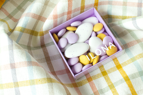 Schuifdoosje vierkant met transparante wikkel - verschillende kleuren