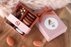 Schuifdoosje vierkant met transparante wikkel + tussenschot - verschillende kleuren