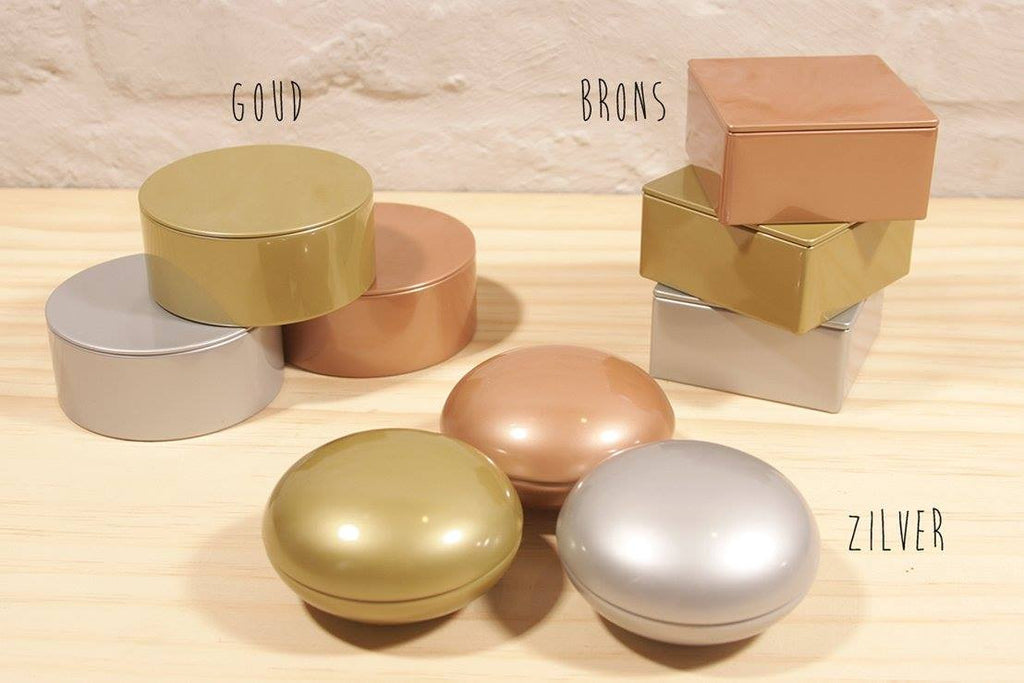 Metalen blikje - brons - per 10  - Paper Pigeon