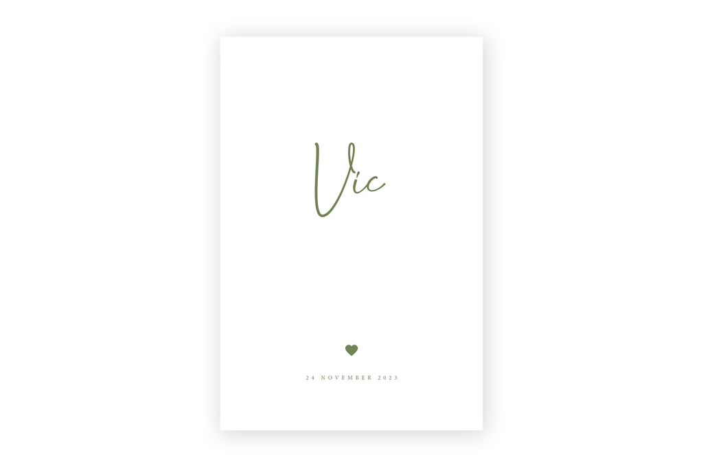 Geboortekaartje Vic - hartje