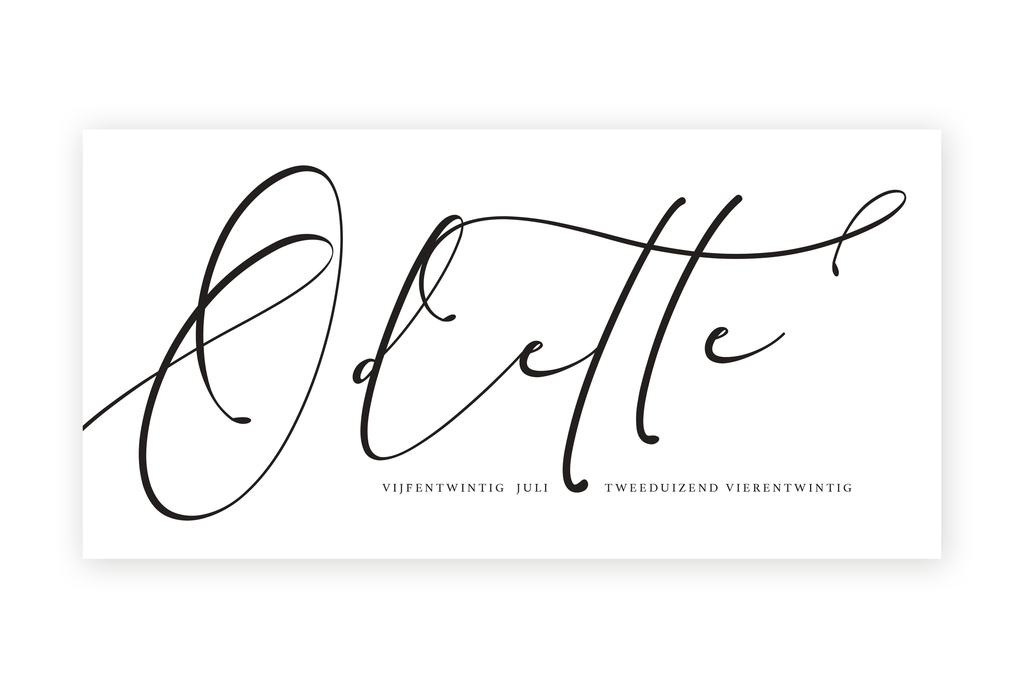 Geboortekaartje Odette - minimal