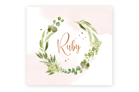 Geboortekaartje Ruby - bloemen