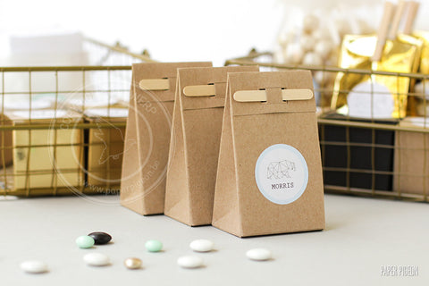 Dooszakje met houten stokje - verschillende kleuren