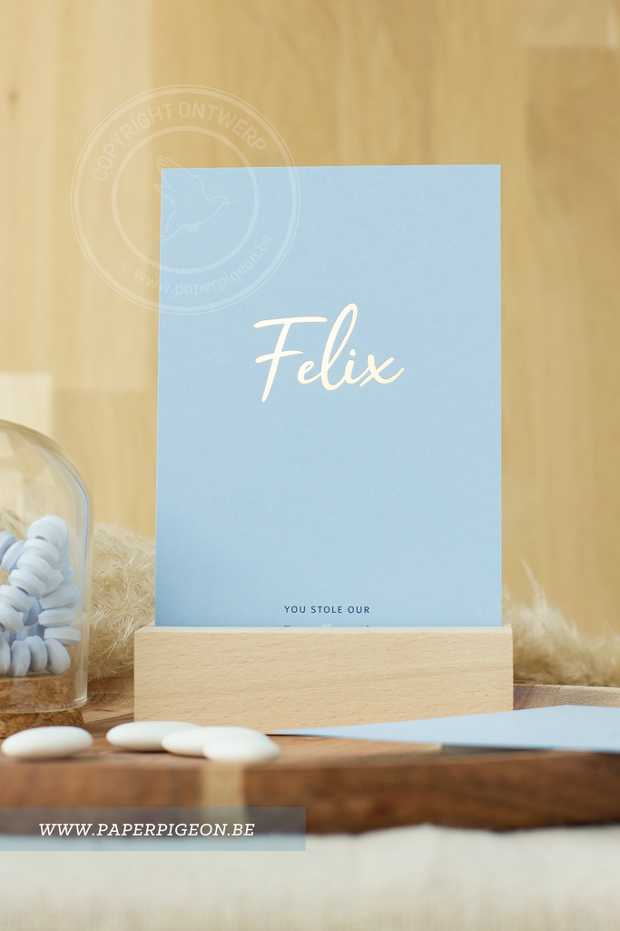 Geboortekaartje Felix - lichtblauw 3
