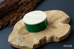 Rond blikje met houten deksel - per 10