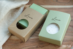 Zeep - wit gespikkeld - per 4 ex.