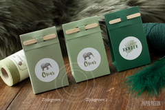 Dooszakje met houten stokje - verschillende kleuren