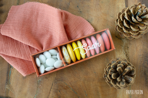 Schuifdoosje lang 1 met transparante wikkel + tussenschot