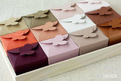 Vlinderdoosje - verschillende kleuren - per 10 ex.