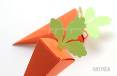Puntzakdoosje oranje + wortelloof  - Paper Pigeon