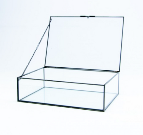 Glazen presentatiebox klein - zwart