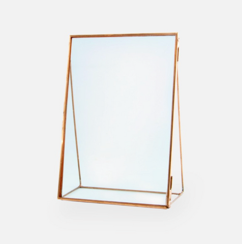 Glazen fotokader op voet - rosegold