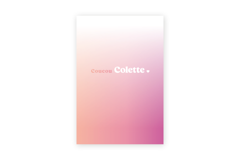 Geboortekaartje Colette - pink gradient