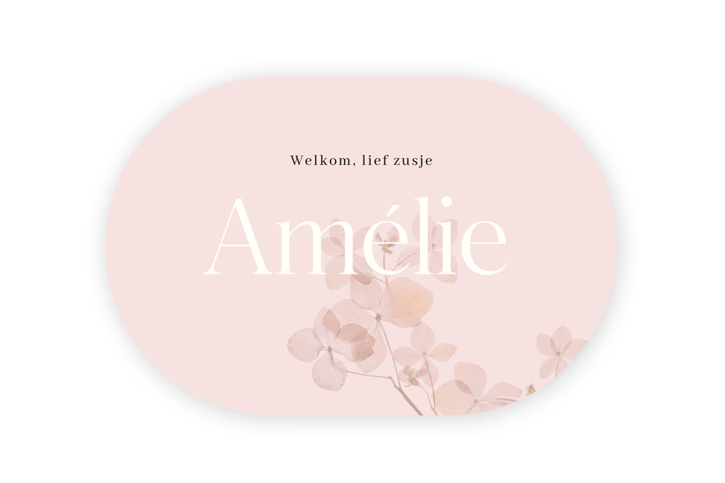 Geboortekaartje Amélie - bloemen