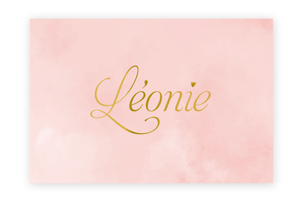 Geboortekaartje Léonie - roos/goud