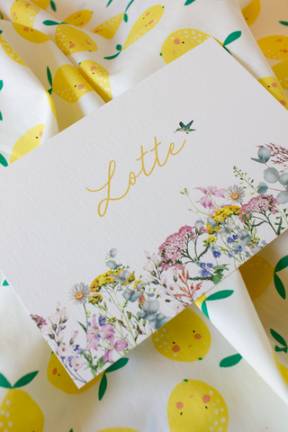 Geboortekaartje Lotte - veldbloemen