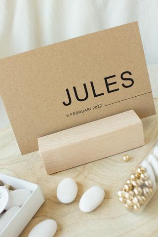 Geboortekaartje Jules - kraftkarton