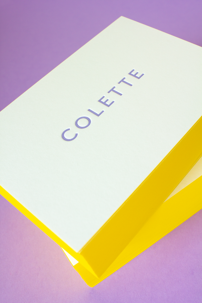 Geboortekaartje Colette - letterpress - kleur op snee (rand)