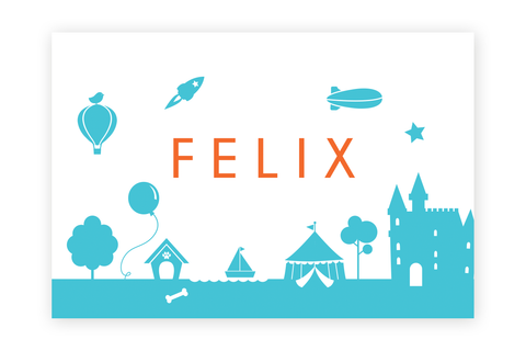 Geboortekaartje Felix - symbooltjes