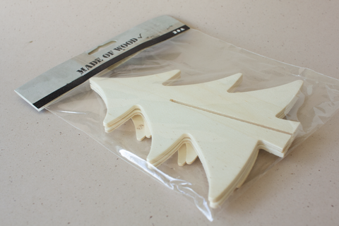 Set van 2 houten dennenbomen