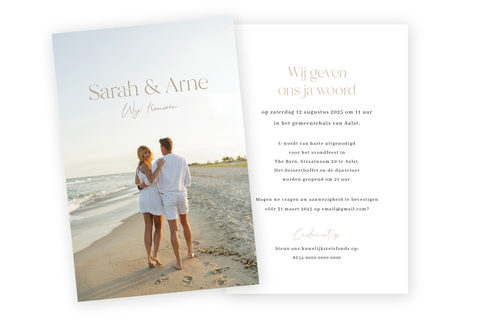 Huwelijksuitnodiging - Sarah & Arne