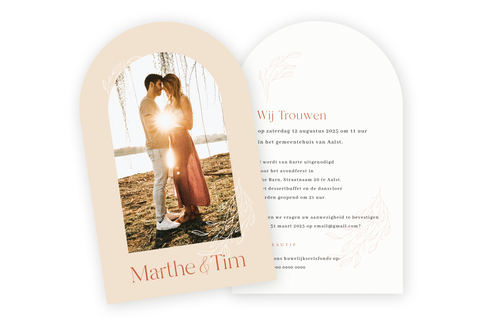 Huwelijksuitnodiging - Marthe & Tim