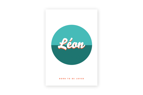 Geboortekaartje Léon - vibrant