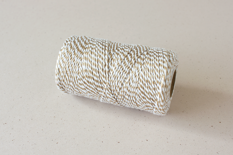 Bakkerskoord 'Goud/Wit' - 2 mm - rol van 100 m