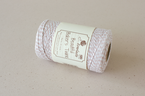 Bakkerskoord - roos/wit - 100 meter