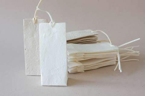 Blokbodemzakje - handgeschept papier - lot van 16 doosjes - 2 kleuren