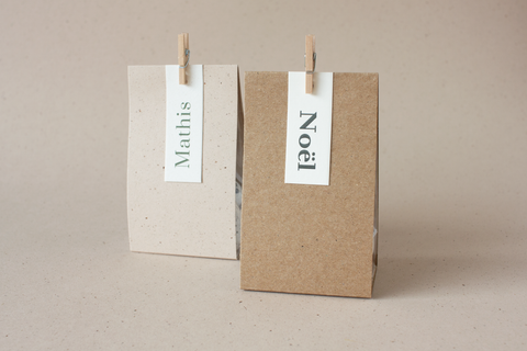 Blokbodemzakje met omslagkarton - kraft - lot van 27 ex.