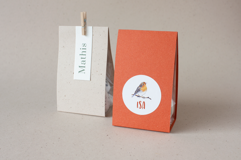 Blokbodemzakje met omslagkarton - terracotta 1 - lot van 14 ex.