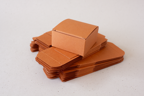 Blokje / kubusdoosje - terracotta bruin - lot van 23 doosjes