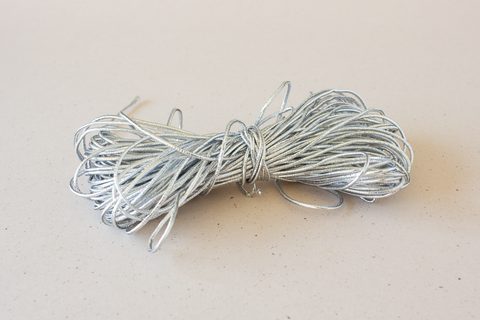 Elastisch koord - zilver - 2 mm - per lopende meter