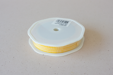 Lint 'ruitje geel' - 5 mm - rol van 20 m