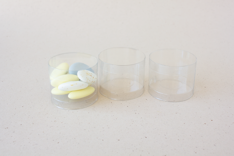 Rond doosje transparant mica - 40 x 50 - lot van 17 ex.