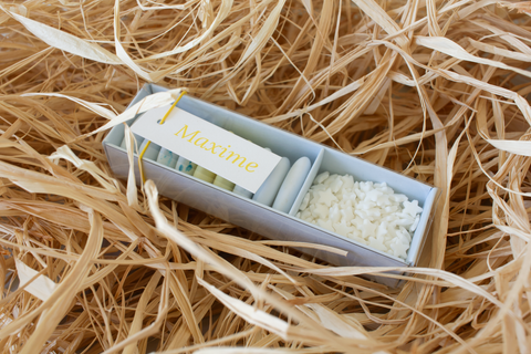 Schuifdoosje lang 1 met transparante wikkel + tussenschot - verschillende kleuren