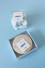 Schuifdoosje vierkant met transparante wikkel - verschillende kleuren