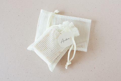 NIEUW - Zakje in gaasdoek - gebroken wit