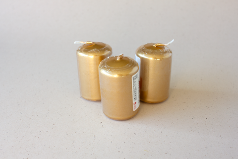 Kaarsje klein - goud - lot van 13 kaarsjes