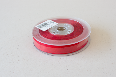 Semi transparant lint 'rood' - 15 mm - rol van 25 m