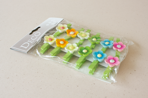 Wasknijpertjes bloem - per 12 ex.