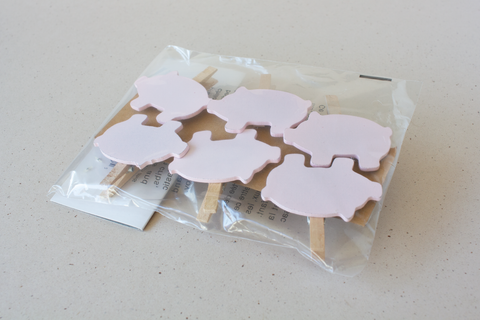 Wasknijpertjes varkentje met krijtbordverf - per 6